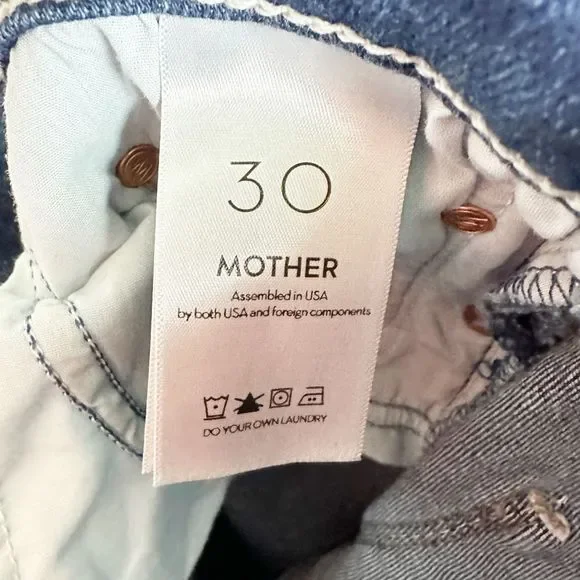 MOTHER Women's Straight Leg Jeans - Dark Blue - Picture 12 of 15